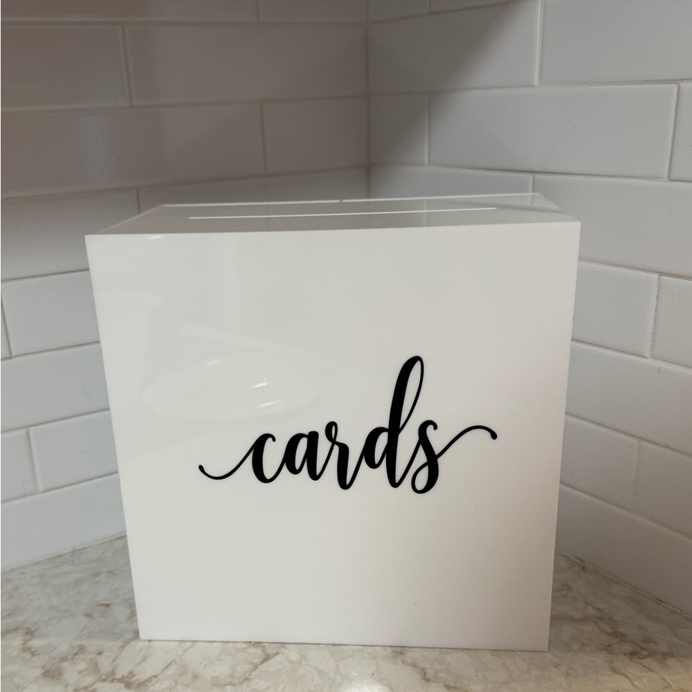 SOLD 10” Acrylic White Card Box